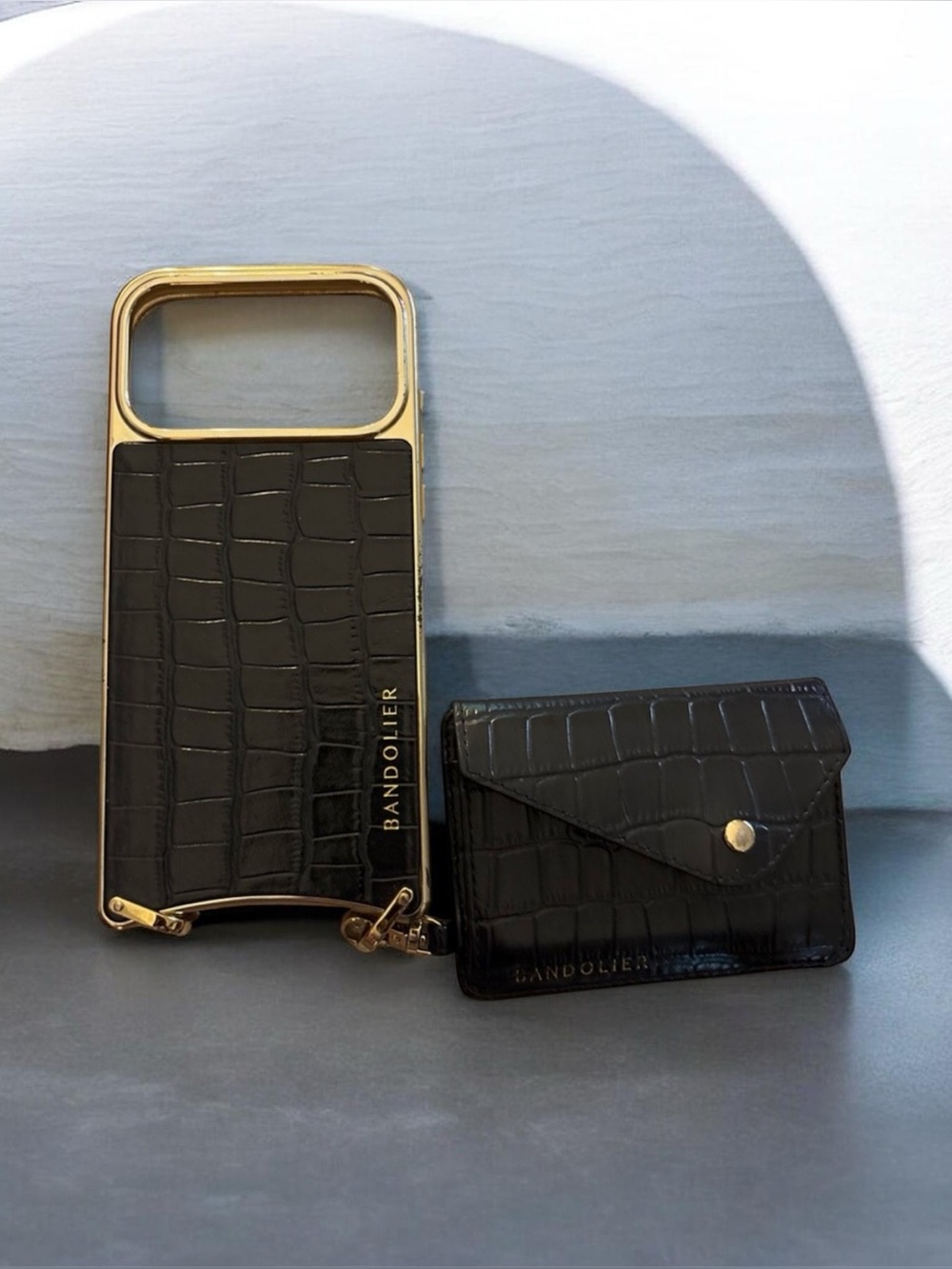 Bandolier Black Magsafe Phone Case and Remi Wallet. 17 ProMax